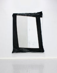 240 x 175 cm, lacquer, acrylic, spraypaint, marker, PE film on canvas, 2014 installation view Tile, Kunstquartier Bethanien, Berlin, photo: Elmar Vestner